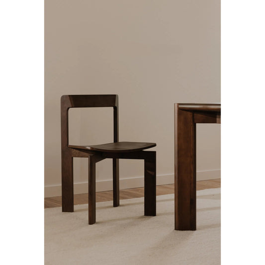 Daifuku Dining Chair (Set of 2) by Moe's Home Collection in walnut. Made from solid white ash, ash veneer over plywood seat in a unique style.
