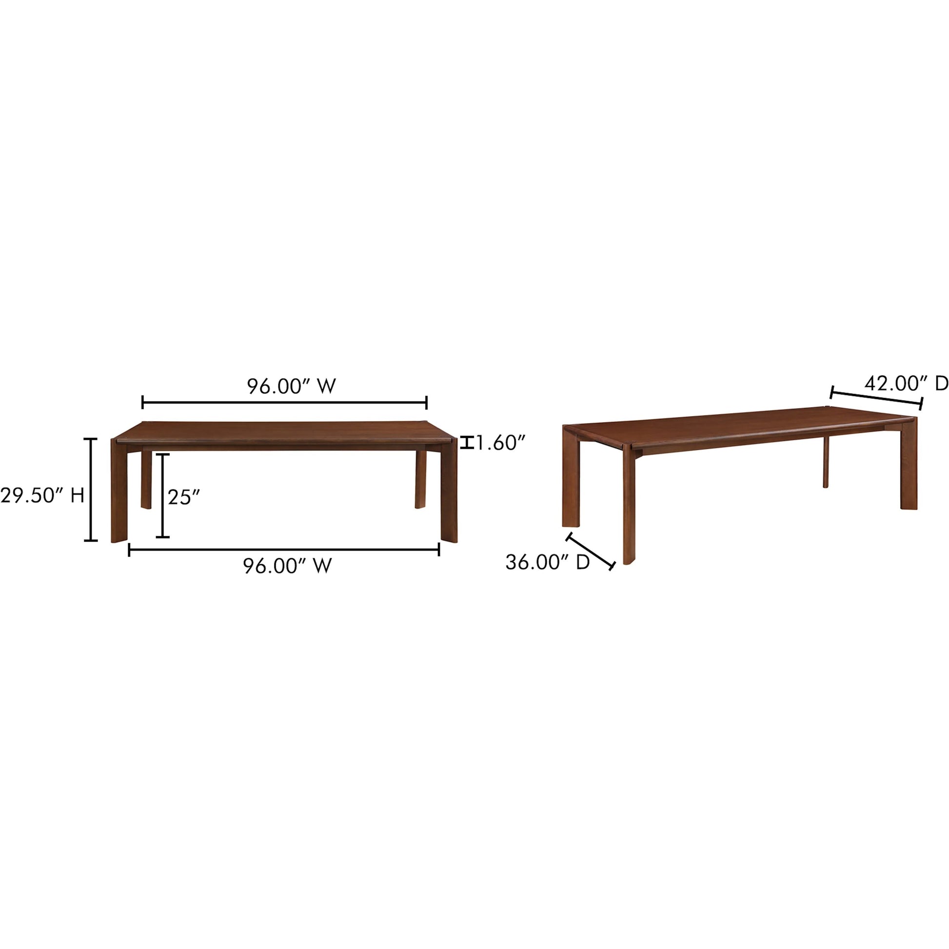 Daifuku Dining Table by Moe's Home Collection in walnut. Made from solid white ash in a traditional style.