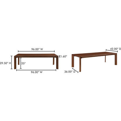 Daifuku Dining Table by Moe's Home Collection in walnut. Made from solid white ash in a traditional style.