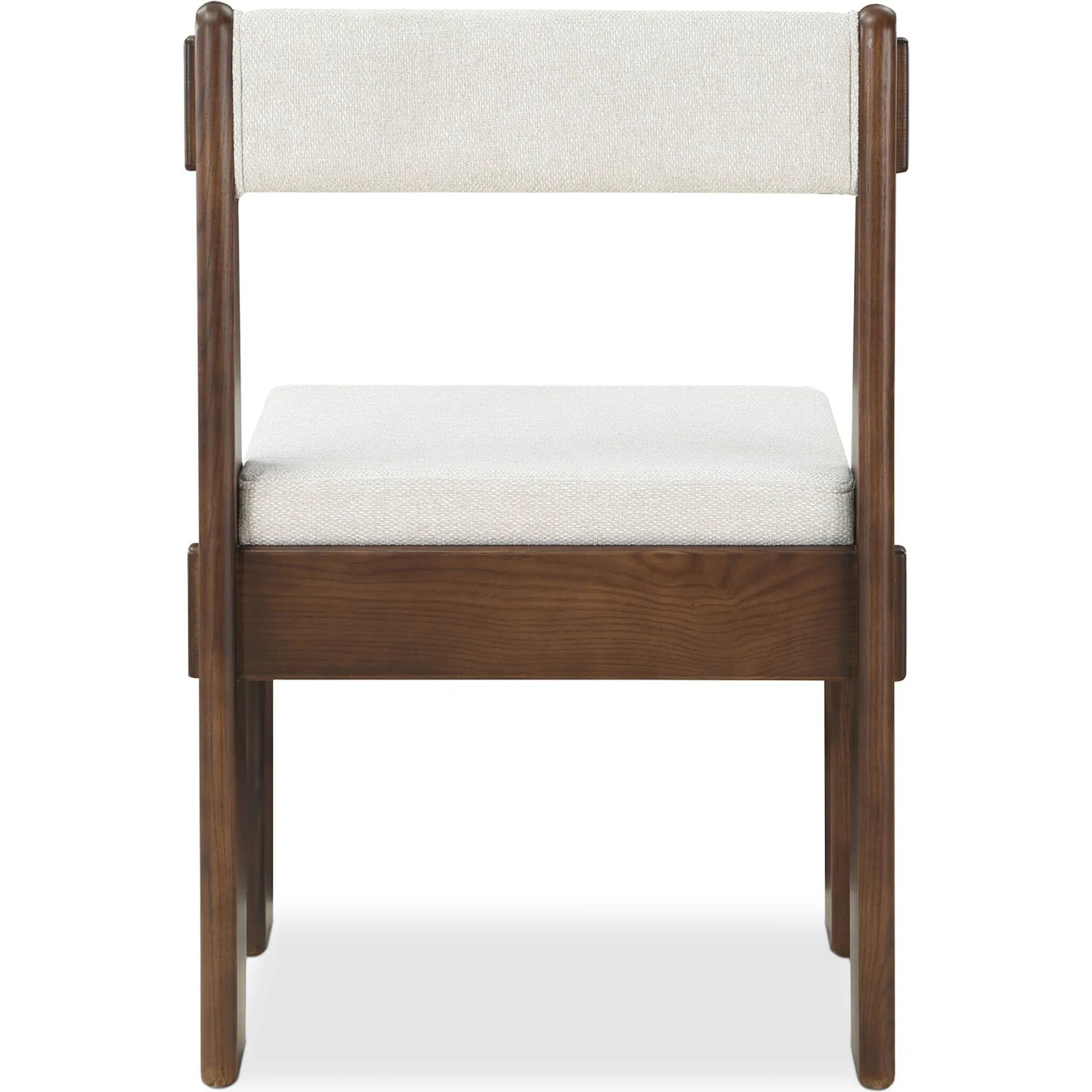 Ashby Dining Chair by Moe's Home Collection in beige and walnut. Made from upholstery: 100% polyester, solid ash, plywood in a unique style.