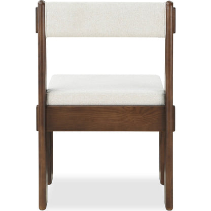 Ashby Dining Chair by Moe's Home Collection in beige and walnut. Made from upholstery: 100% polyester, solid ash, plywood in a unique style.