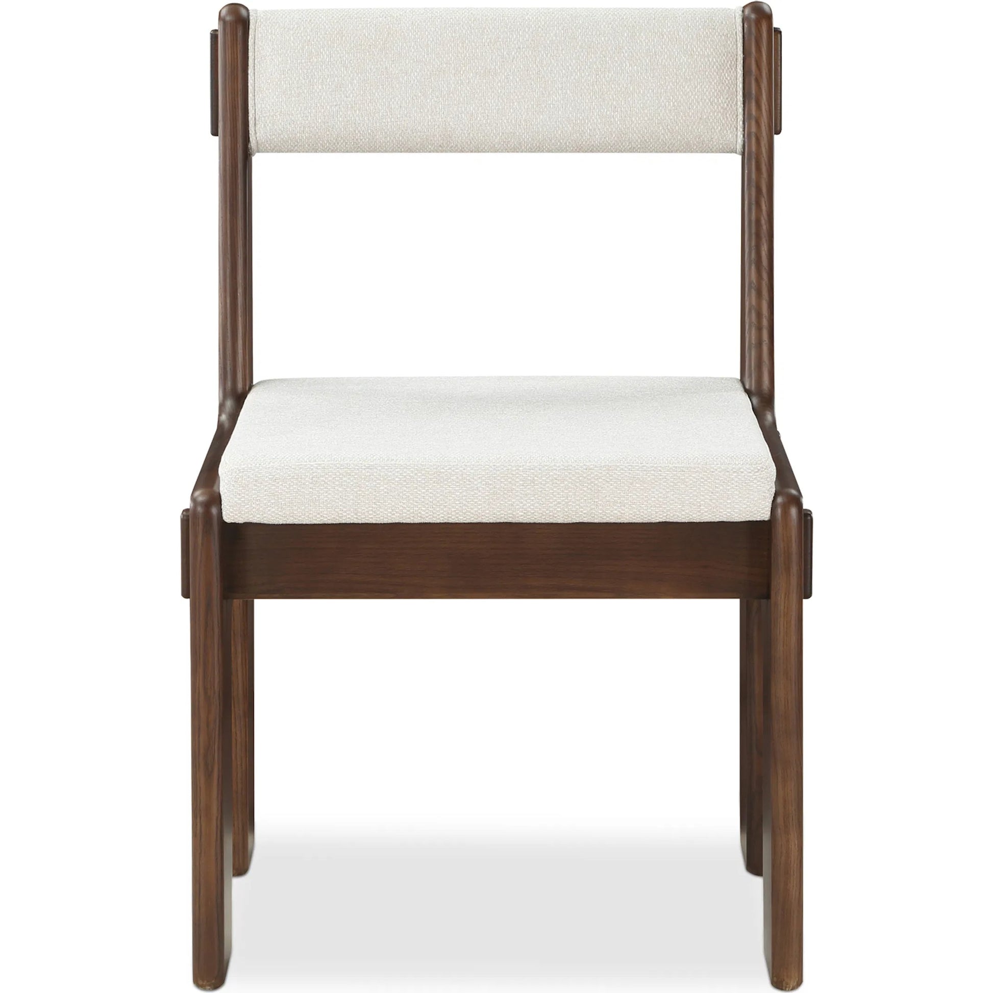 Ashby Dining Chair by Moe's Home Collection in beige and walnut. Made from upholstery: 100% polyester, solid ash, plywood in a unique style.