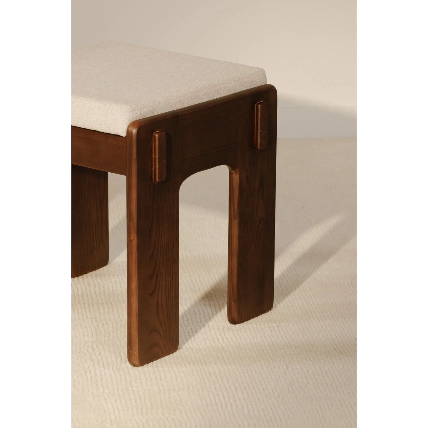009 SI-2253602 | Lifestyle | Ashby Counter Stool by Moe's Home Collection in beige and walnut. Made from upholstery: 100% polyester, solid ash, plywood in a unique style.