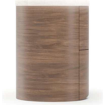 Fleur Nightstand by Caracole in gold and porcini. Made from stone in a transitional style.