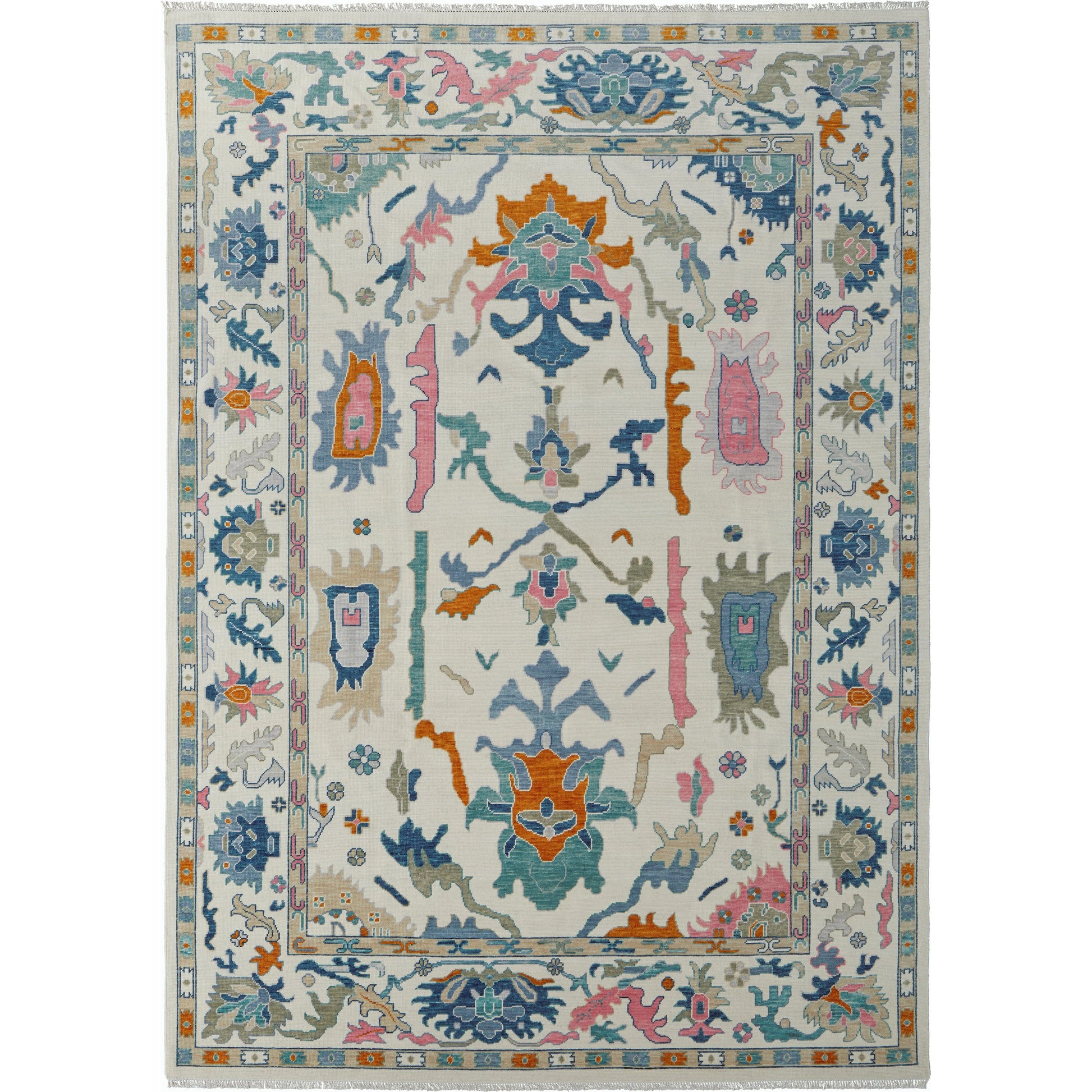 Karina Transitional & Botanical Rug - 90969G8F by Feizy in ivory, blue, pink. Made from wool in a unique style.