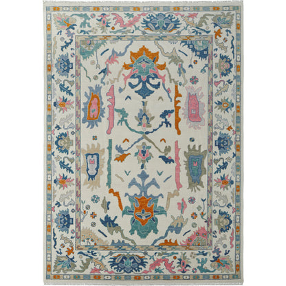 Karina Transitional & Botanical Rug - 90969G8F by Feizy in ivory, blue, pink. Made from wool in a unique style.