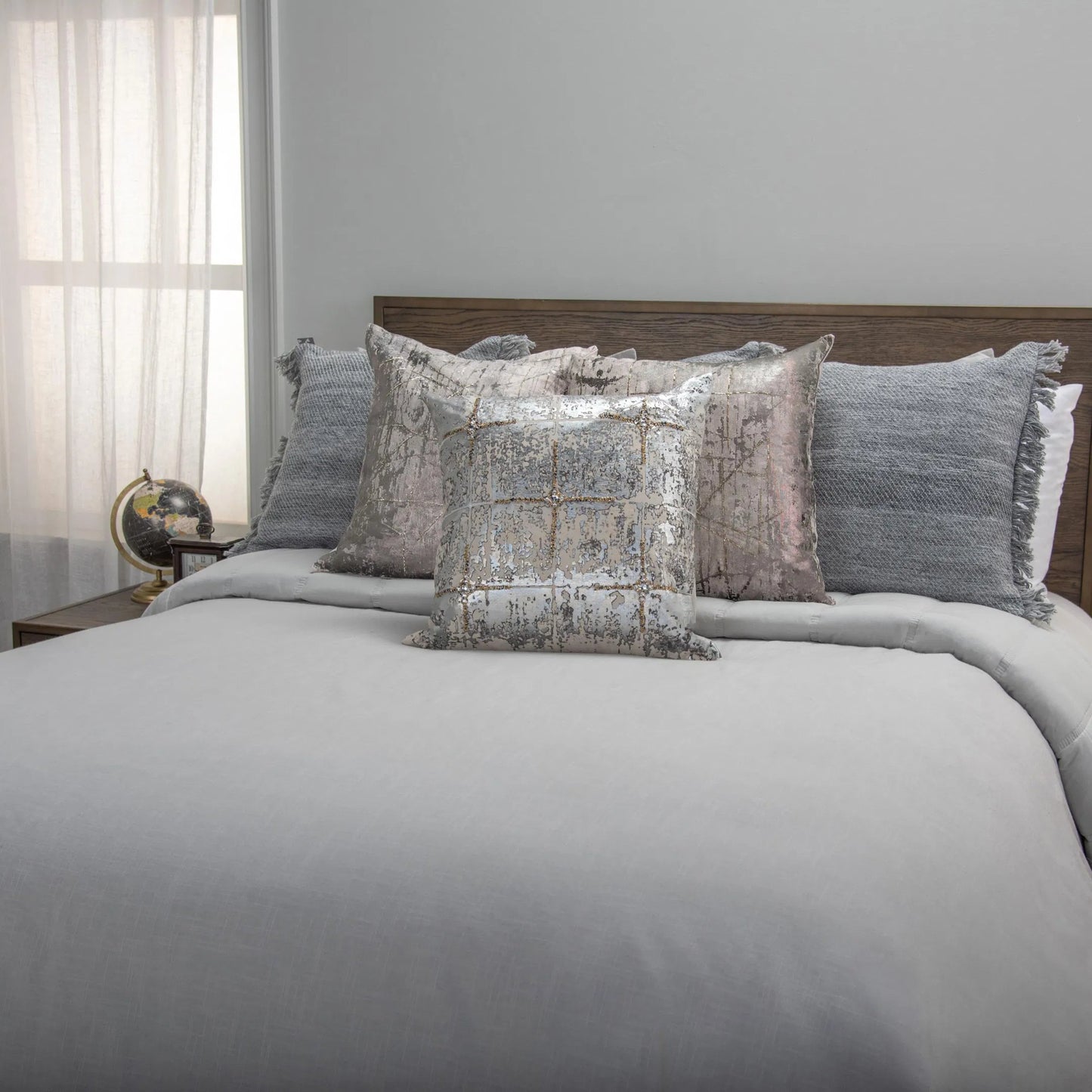 019 SI-2023563,SI-2023564 | Closeup | Lawrence Bedding by HedgeApple Essentials. Made from cotton slub, polyester in a modern style.