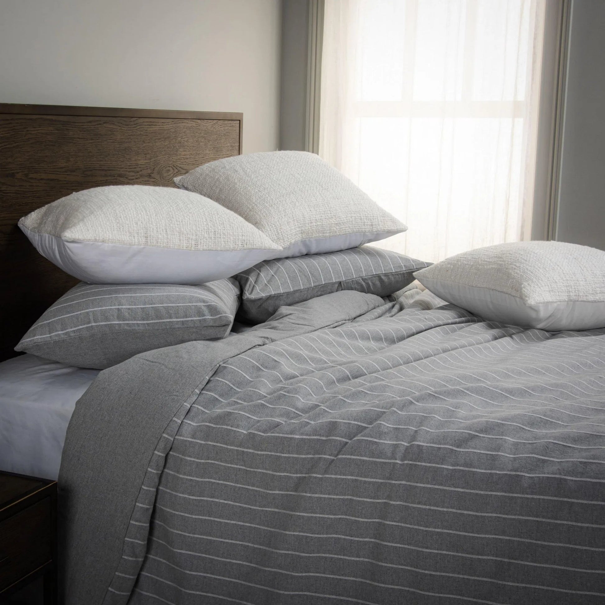 Sawmill Bedding by HedgeApple Essentials in grey. Made from recycle cotton woven (cotton, polyeseter), polyesetr in a unique style.