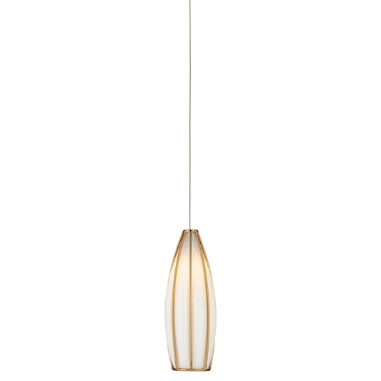 Parish 1-Light Round Multi-Drop Pendant by Currey and Company in white, antique brass, silver. Made from glass, metal in a modern style.