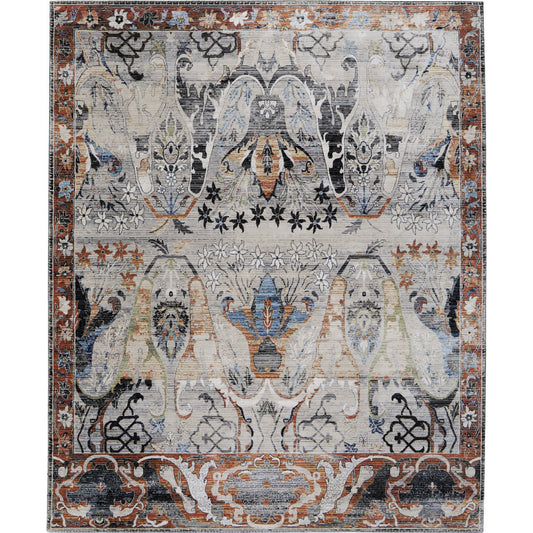 Melrose Transitional Ikat Rug - MEL39P2F by Feizy in ivory, red, gray. Made from polypropylene, polyester, viscose in a unique style.