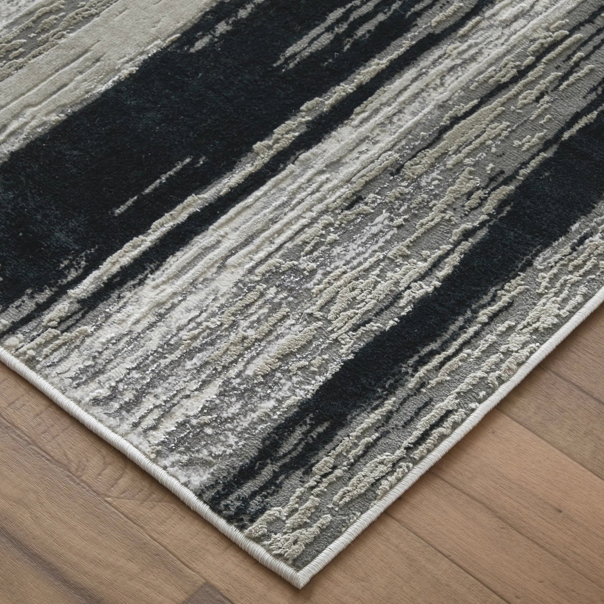 Micah Rug - 3338F by Feizy in black, silver, gray. Made from polyester, polypropylene in a unique style.