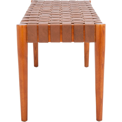 Alexandria Weave Bench by HedgeApple Essentials in cognac. Made from unique in a transitional style.