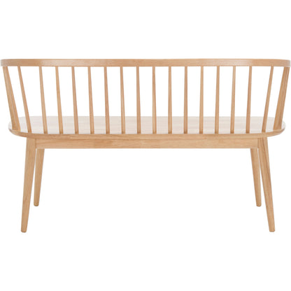 Ingham Spindle Bench by HedgeApple Essentials. Made from rubber wood, iron in a modern style.