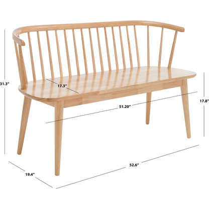 Ingham Spindle Bench by HedgeApple Essentials. Made from rubber wood, iron in a modern style.