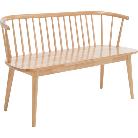 Ingham Spindle Bench by HedgeApple Essentials. Made from rubber wood, iron in a modern style.