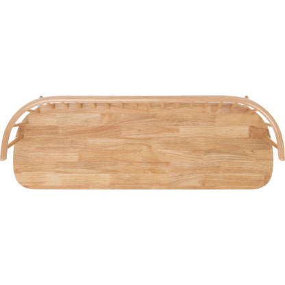 Ingham Spindle Bench by HedgeApple Essentials. Made from rubber wood, iron in a modern style.