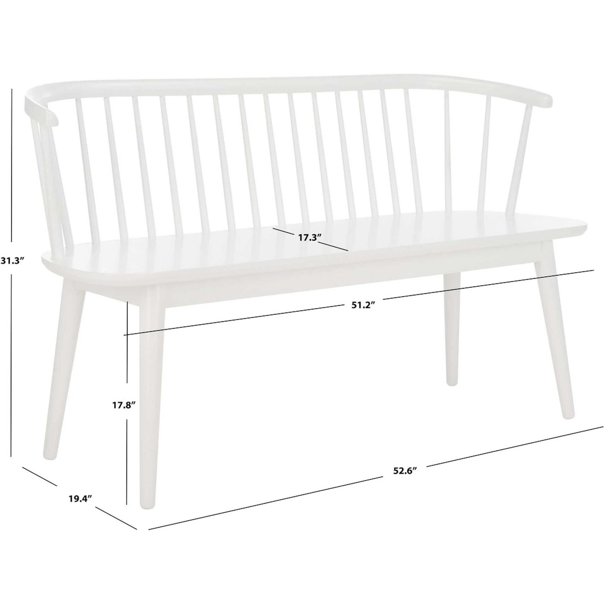 Ingham Spindle Bench by HedgeApple Essentials. Made from rubber wood, iron in a modern style.