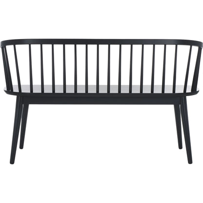 Ingham Spindle Bench by HedgeApple Essentials. Made from rubber wood, iron in a modern style.