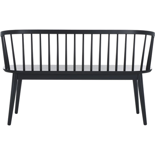 Ingham Spindle Bench by HedgeApple Essentials. Made from rubber wood, iron in a modern style.