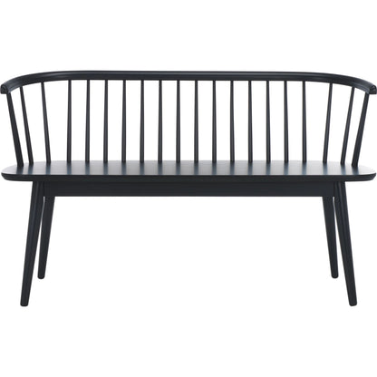 Ingham Spindle Bench by HedgeApple Essentials. Made from rubber wood, iron in a modern style.