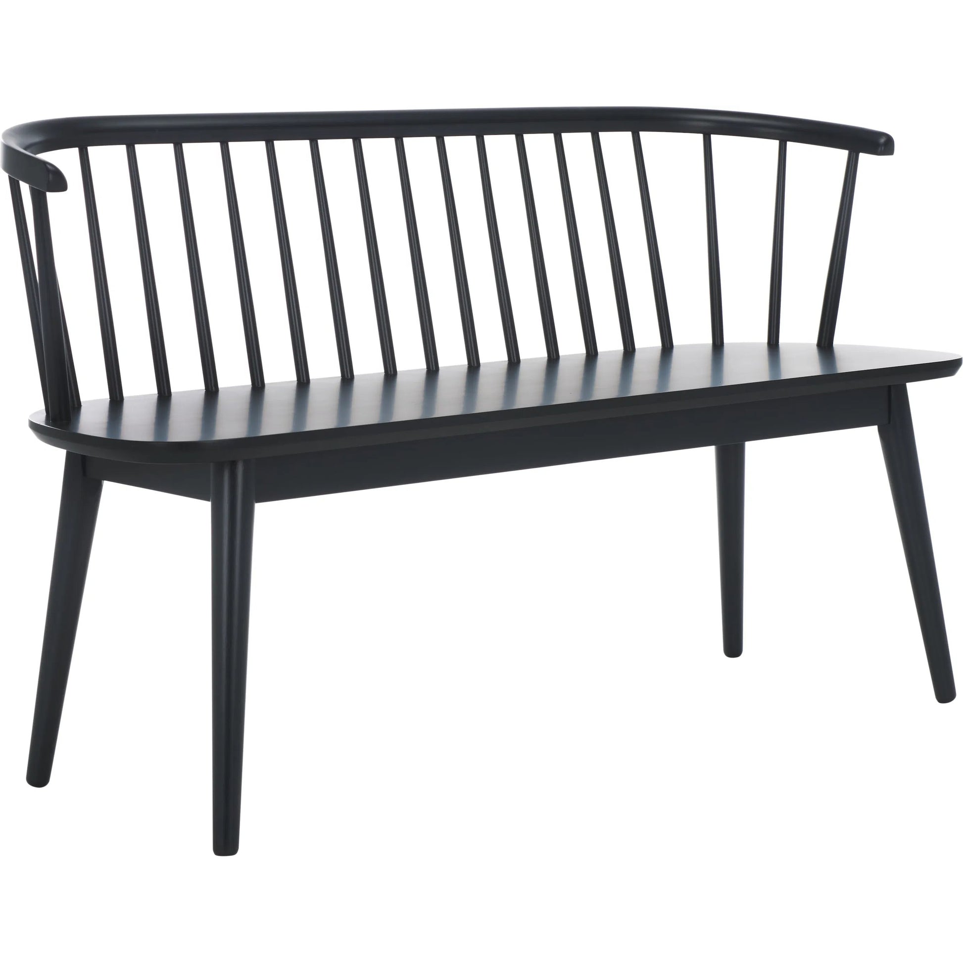 Ingham Spindle Bench by HedgeApple Essentials. Made from rubber wood, iron in a modern style.