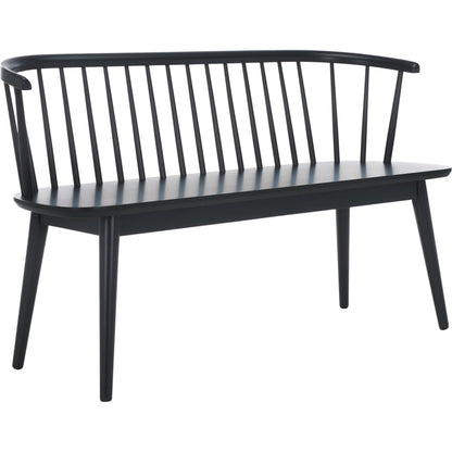 Ingham Spindle Bench by HedgeApple Essentials. Made from rubber wood, iron in a modern style.