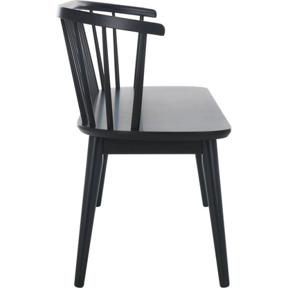 Ingham Spindle Bench by HedgeApple Essentials. Made from rubber wood, iron in a modern style.