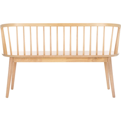 Ingham Spindle Bench by HedgeApple Essentials. Made from rubber wood, iron in a modern style.
