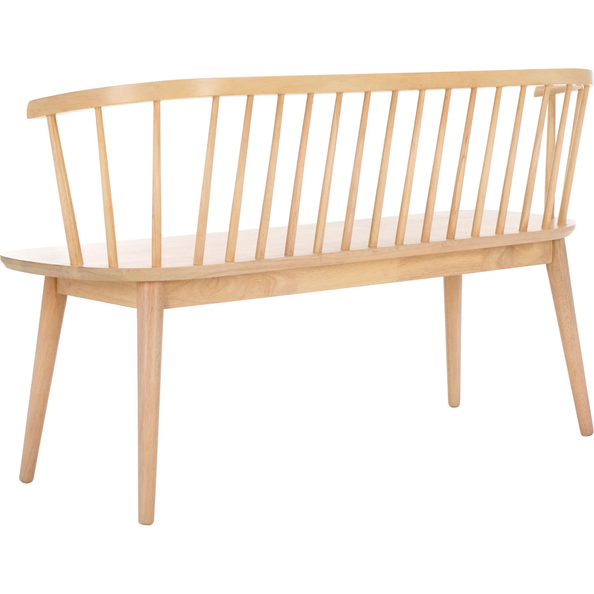 Ingham Spindle Bench by HedgeApple Essentials. Made from rubber wood, iron in a modern style.