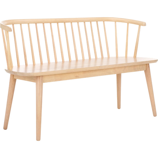 Ingham Spindle Bench by HedgeApple Essentials. Made from rubber wood, iron in a modern style.