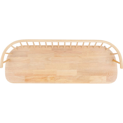 Ingham Spindle Bench by HedgeApple Essentials. Made from rubber wood, iron in a modern style.