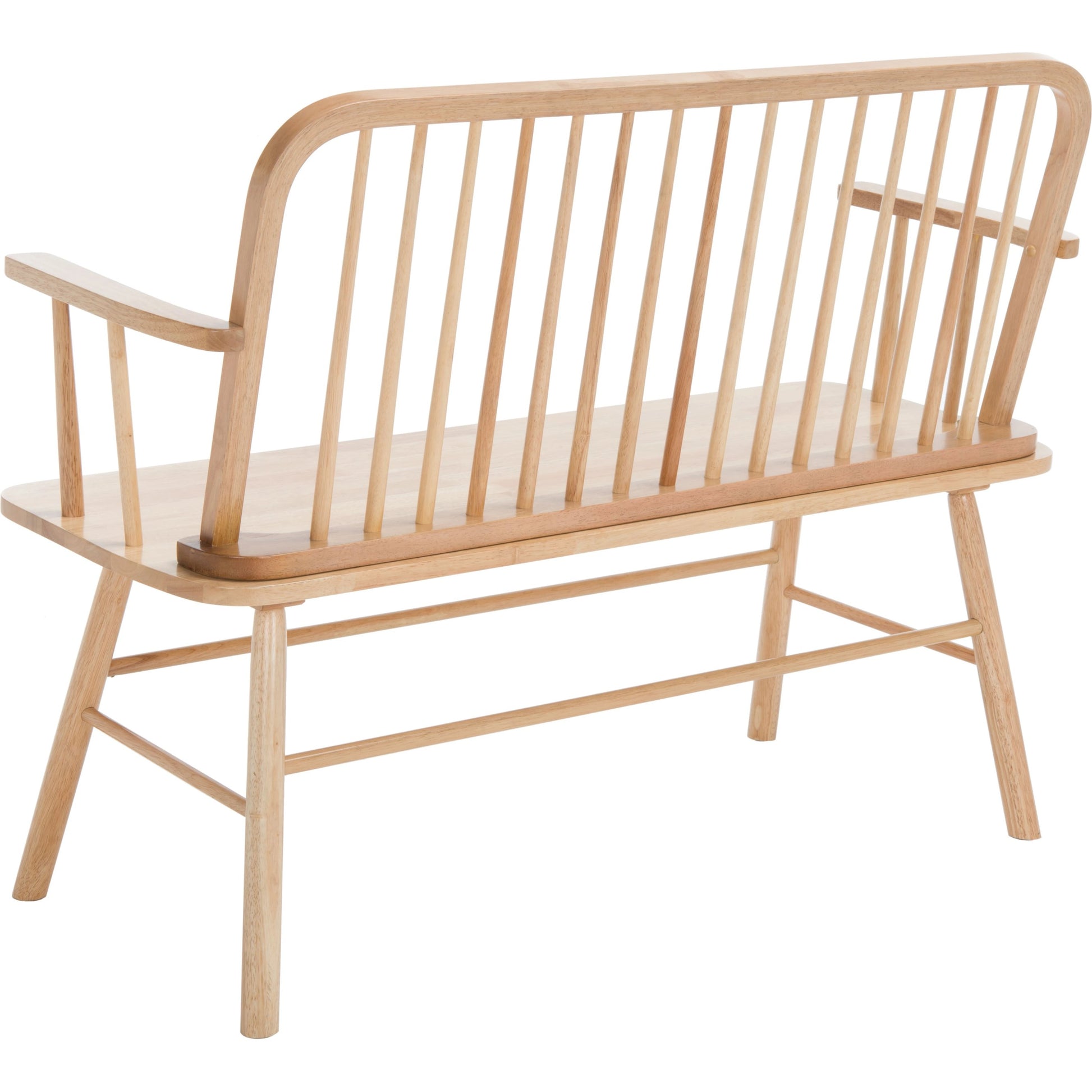 Bowcreek Spindle Bench by HedgeApple Essentials in natural. Made from rubber wood, iron in a modern style.