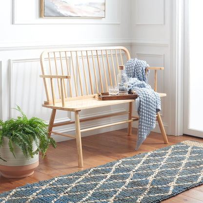 Bowcreek Spindle Bench by HedgeApple Essentials in natural. Made from rubber wood, iron in a modern style.