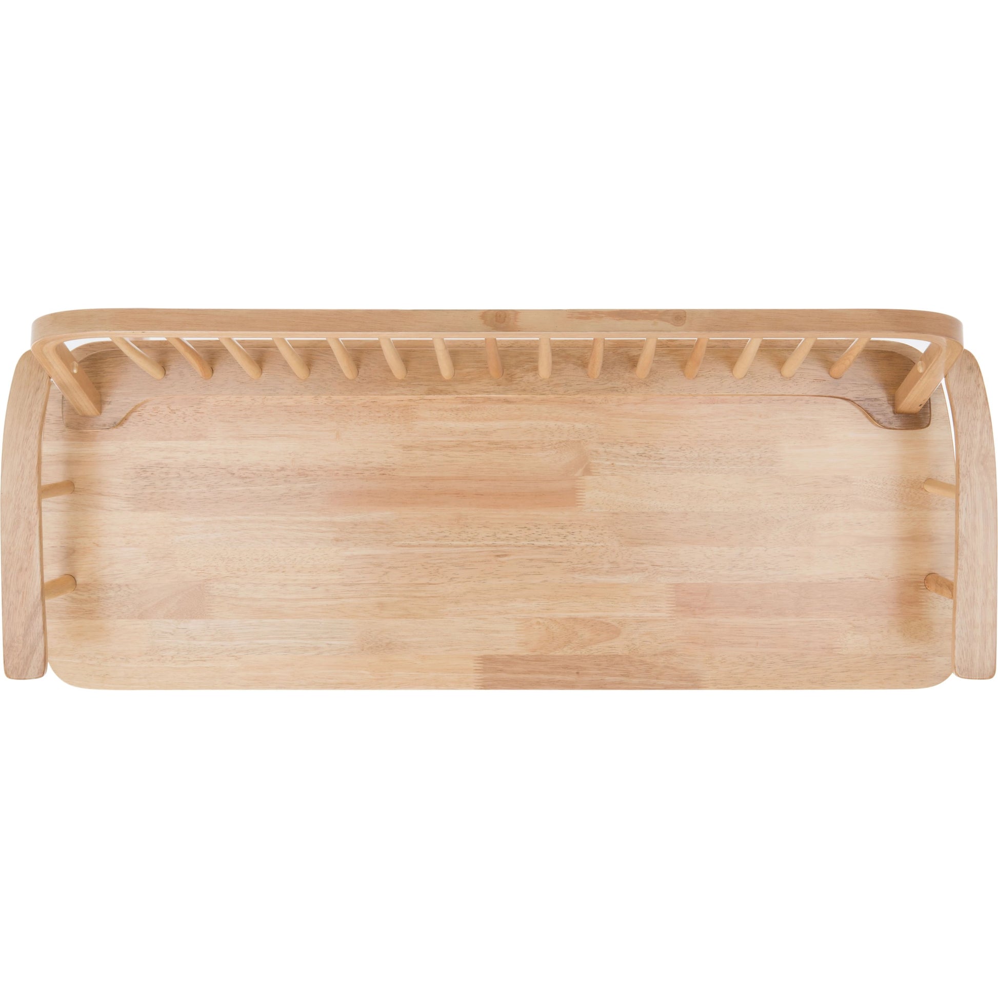 Bowcreek Spindle Bench by HedgeApple Essentials in natural. Made from rubber wood, iron in a modern style.