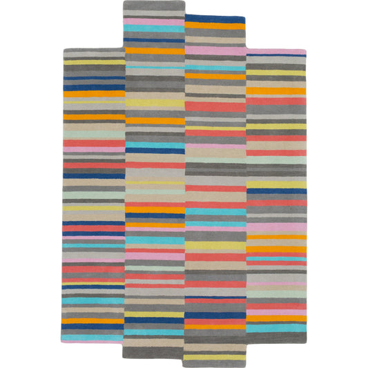 BCK-1000 Rug by Surya in dusty coral, orange, taupe, charcoal, light gray, aqua. Made from 100% wool in a unique style.