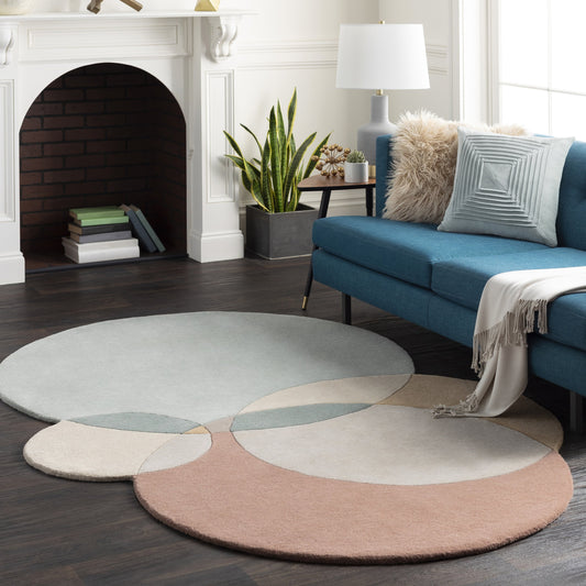 Beck Rug - 23263 by Livabliss in sage, light beige, olive, tan, medium gray, medium brown. Made from 100% wool in a unique style.