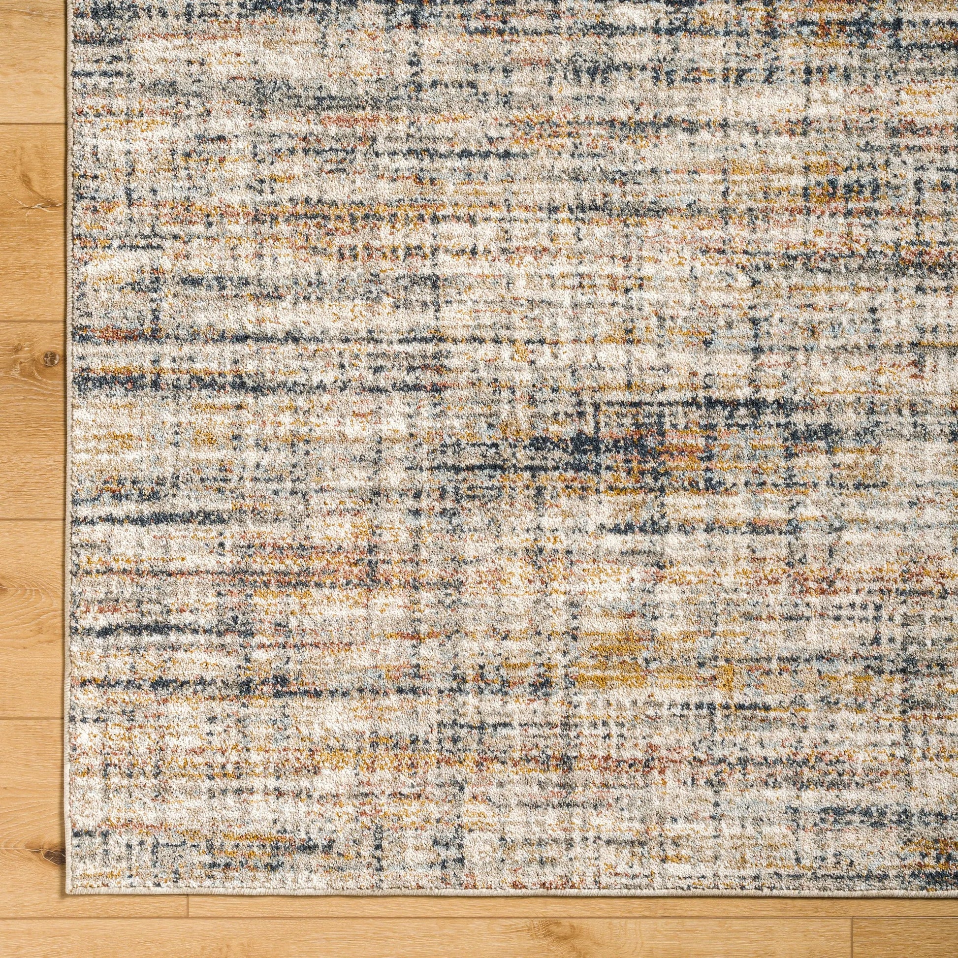 Beckham Rug - 33070 by Livabliss in off-white, light slate, ice blue, charcoal, amber, medium brown. Made from main: 100% polyester in a unique style.