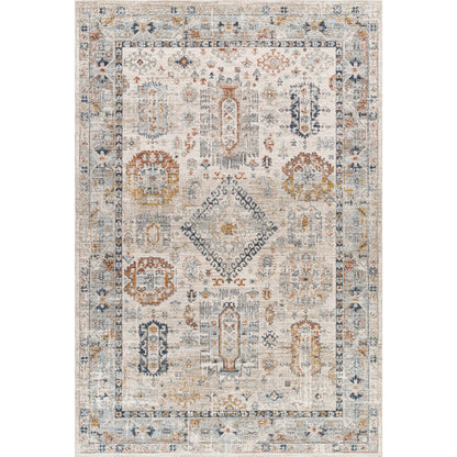 Beckham BCM-2313 Rug by Livabliss in off-white, medium gray, ice blue, charcoal, amber, medium brown. Made from main: 100% polyester in a unique style.