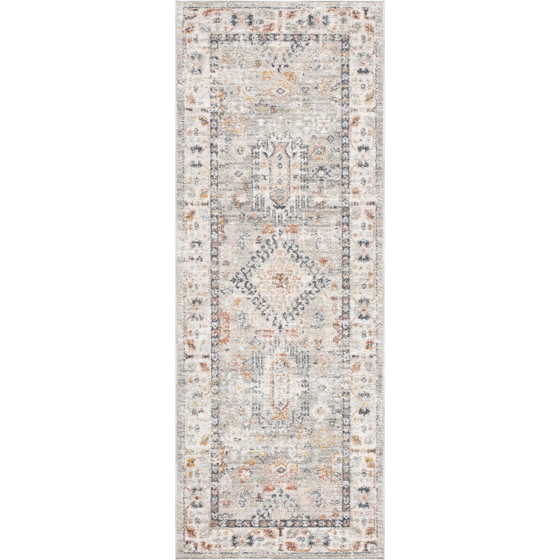 Beckham Rug - 33072 by Livabliss in light slate, off-white, ice blue, charcoal, amber, medium brown. Made from main: 100% polyester in a unique style.