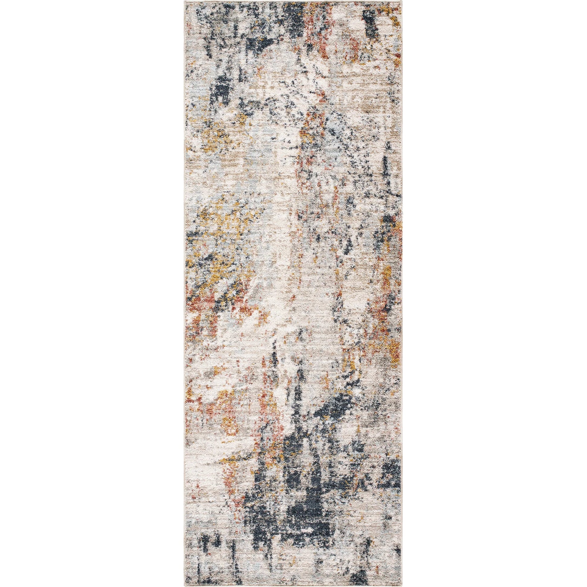 Beckham Rug - 33078 by Livabliss in light slate, off-white, ice blue, charcoal, medium brown, amber. Made from main: 100% polyester in a unique style.