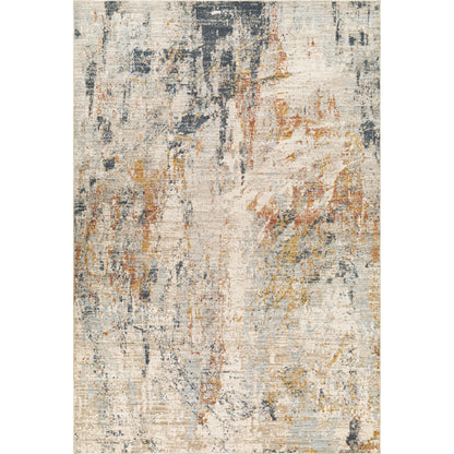 Beckham Rug - 33078 by Livabliss in light slate, off-white, ice blue, charcoal, medium brown, amber. Made from main: 100% polyester in a unique style.