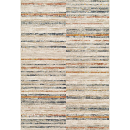Beckham Rug - 33083 by Livabliss in light slate, off-white, charcoal, medium brown, ice blue, amber. Made from main: 100% polyester in a unique style.