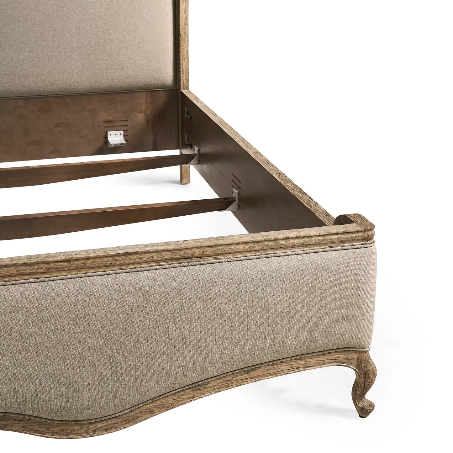 013 SI-2334495 | Closeup | Echo Canyon Upholstered Bed by Jonathan Charles in faded oak. Made from oak, fabric in a unique style.