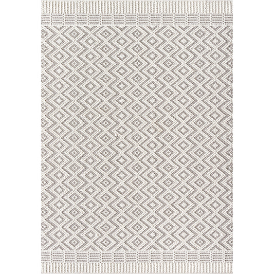 Bouclair Rug - 493180 by Livabliss in ivory, medium gray, light gray. Made from face: 100% polyester, warp: 100% polyester in a unique style.