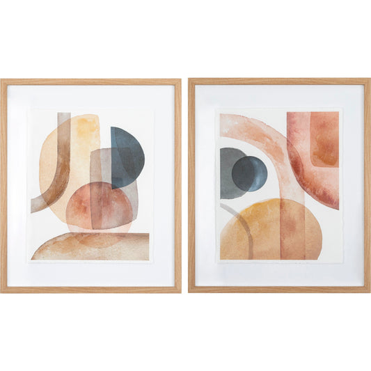 Bosaca Wall Art - 528616 (Set of 2) by Livabliss in rust and natural. Made from main: paper, frame: polystyrene in a modern style.