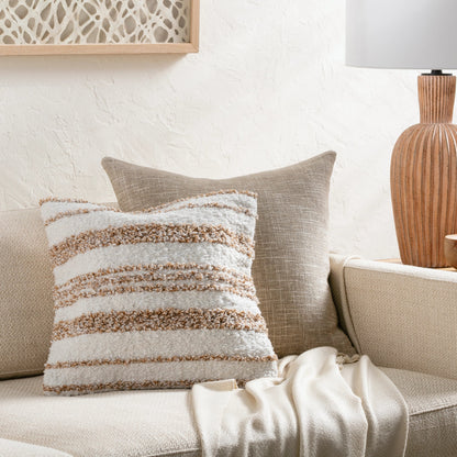 Boculette Pillow - 496394 by Surya. Made from front: 100% polyester, back: 100% cotton in a modern style.