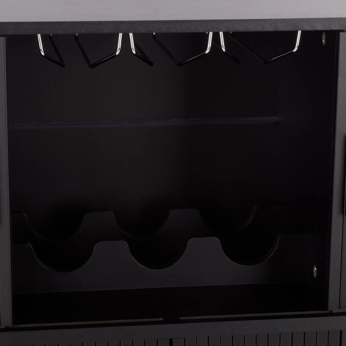 025 SI-2629758 | Closeup | Newaygo Bar Cabinet by HedgeApple Essentials. Made from mdf, steel pipe in a unique style.