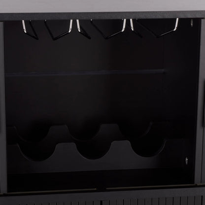 Newaygo Bar Cabinet by HedgeApple Essentials. Made from mdf, steel pipe in a unique style.