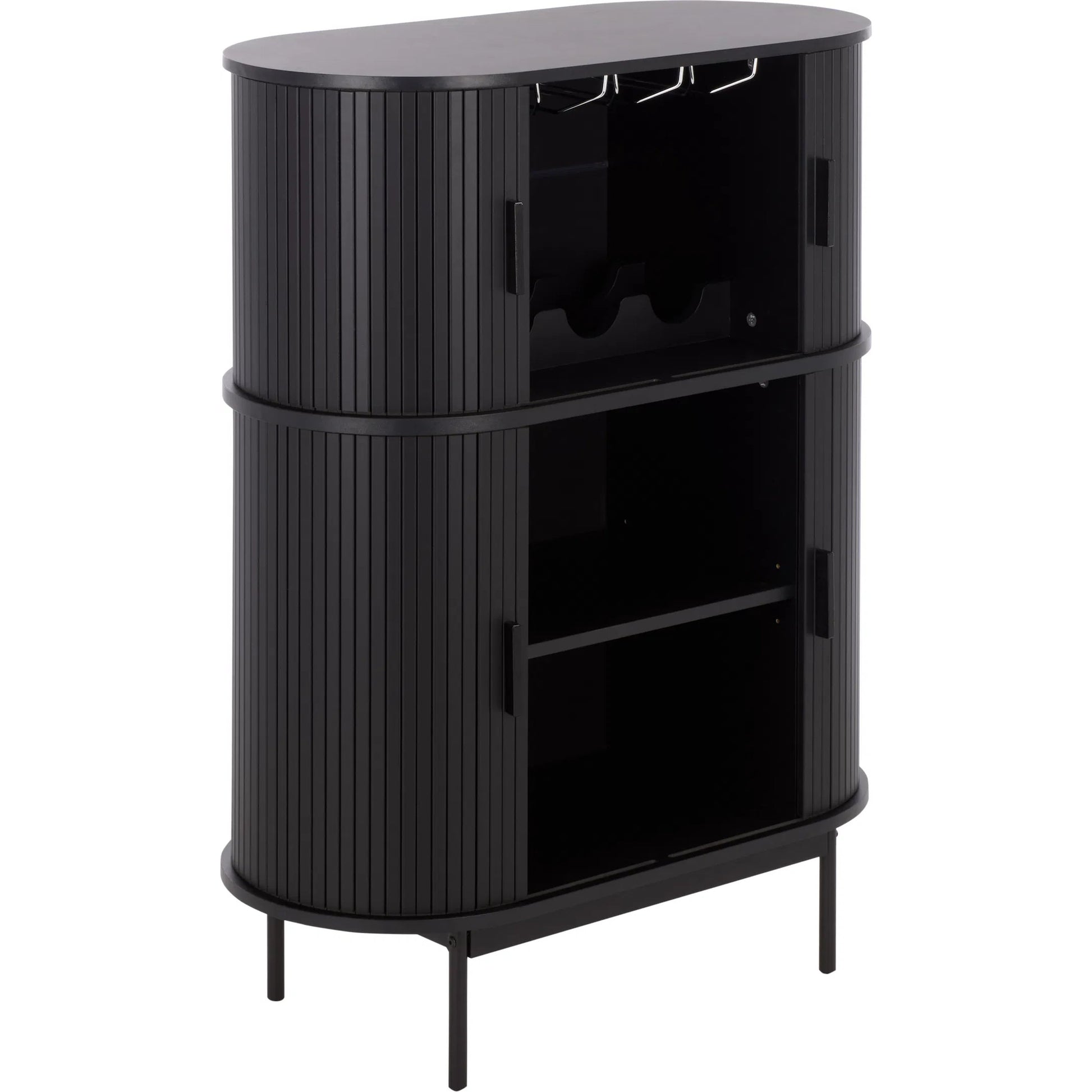 Newaygo Bar Cabinet by HedgeApple Essentials. Made from mdf, steel pipe in a unique style.