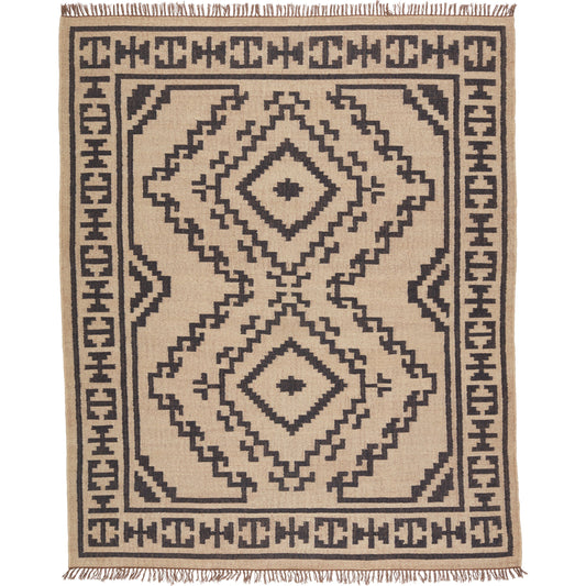 Bedouin BD24 Rug by Jaipur Living in beige, black. Made from 100% jute in a unique style.